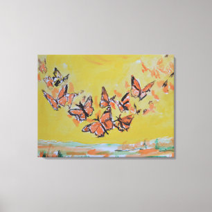 Lienzo Mariposas Monarca Invaden Expresión