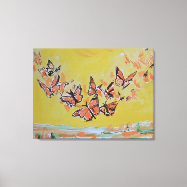Lienzo Mariposas Monarca Invaden Expresión (Anverso)