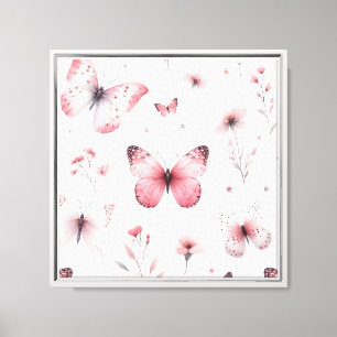 Lienzo Mariposas Rosadas