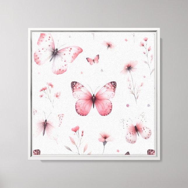 Lienzo Mariposas Rosadas (Anverso)