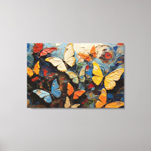 Lienzo Mariposas vuela Entre Vibrantes Pinturas Naturales