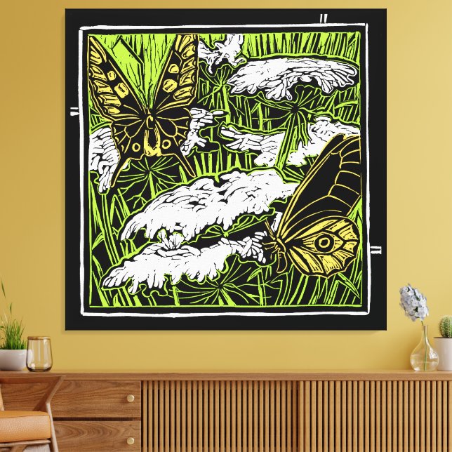 Lienzo Mariposas y encaje de la Reina Ana (Insitu (Sala de estar))