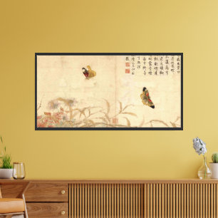 Lienzo Mariposas y Flores de la Dinastía Song China