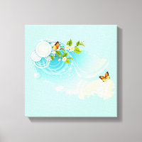 Mariposas y flores en flor