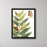 Mariposas y hojas con marco negro