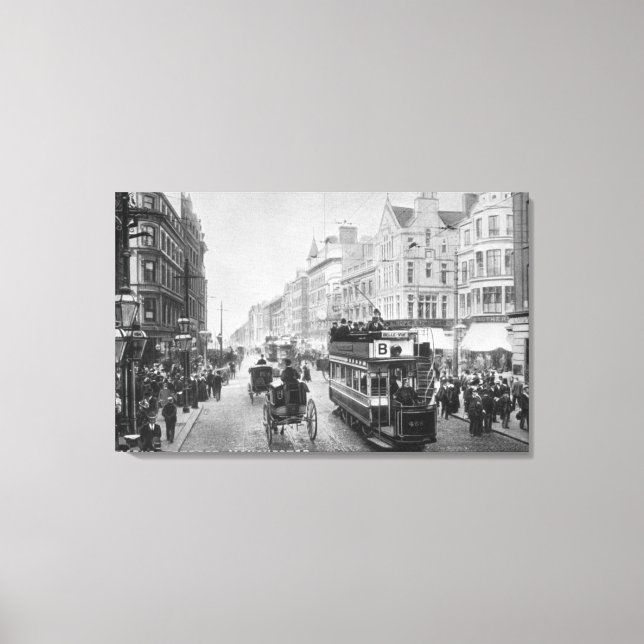 Lienzo Market Street, Manchester, c.1910 (Anverso)