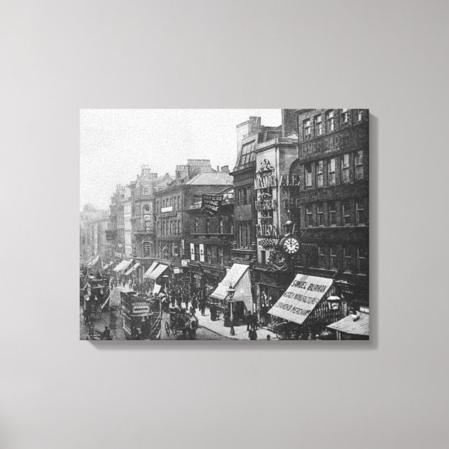 Lienzo Market Street, Manchester, c.1910 (Anverso)