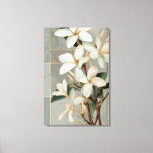 Mármol de línea dorada con flores de magnolia blan