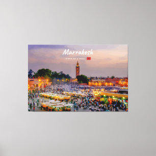 Lienzo Marrakech, Marruecos - Plaza Jemaa el Fnaa