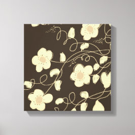 Lienzo Marrón Oscuro Y Crema