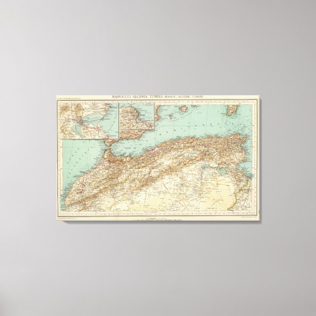 Lienzo Marruecos, Argelia, Túnez (Anverso)