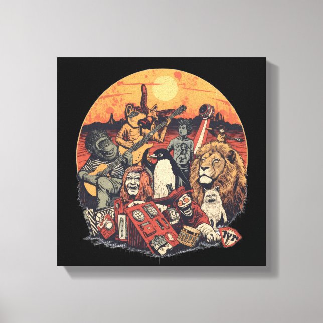 Lienzo Mars Pop Party Animals – Fun Music & Space Culture (Anverso)