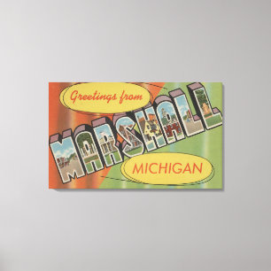 Lienzo Marshall, Michigan - Escenas de letras grandes