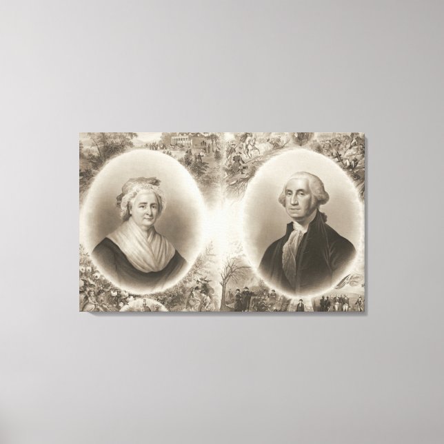 Lienzo Martha y George Washington 1876 (Anverso)