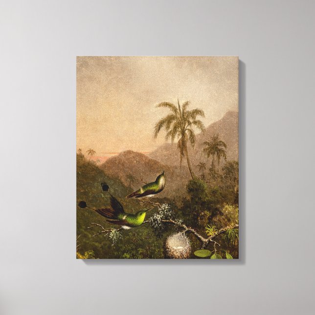 Lienzo MARTIN J.HEADE - Dos Hummingbirds-Torácicos de Pec (Anverso)