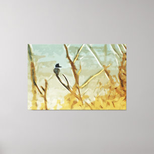 Lienzo Martín pescador ceñido en el extracto del borde de