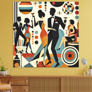 Lienzo Martinis Jazzy Abstractos y Fiesta de Cócteles Bai