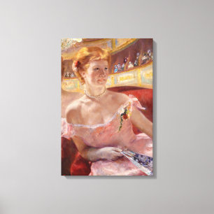 Lienzo Mary Cassatt - Mujer con collar de perla en un gra
