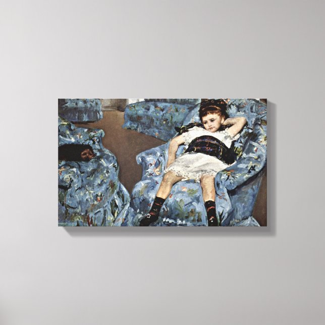 Lienzo Mary Cassatt - Niña pequeña en sillón azul (Anverso)