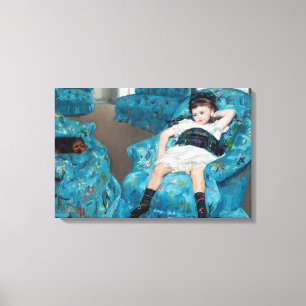 Lienzo Mary Cassatt - Niña pequeña en un sillón azul