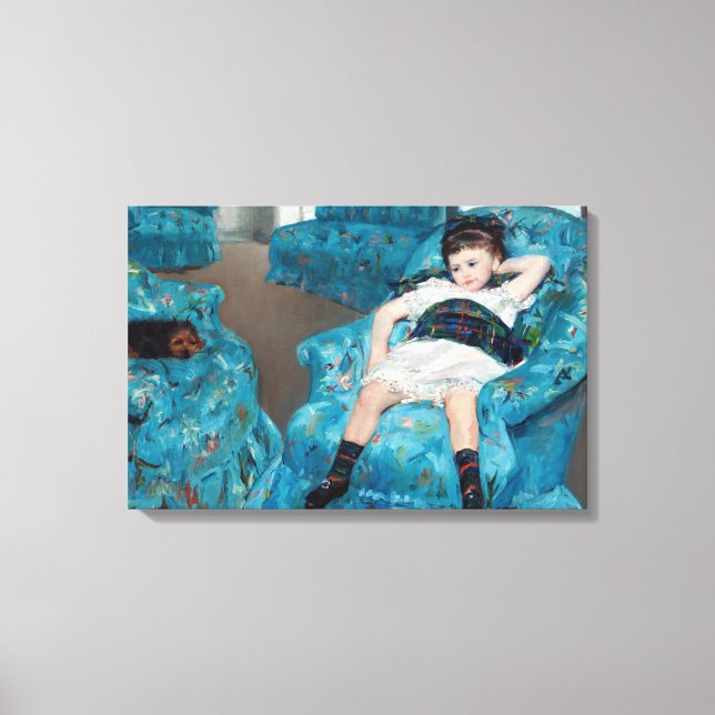 Lienzo Mary Cassatt - Niña pequeña en un sillón azul (Anverso)