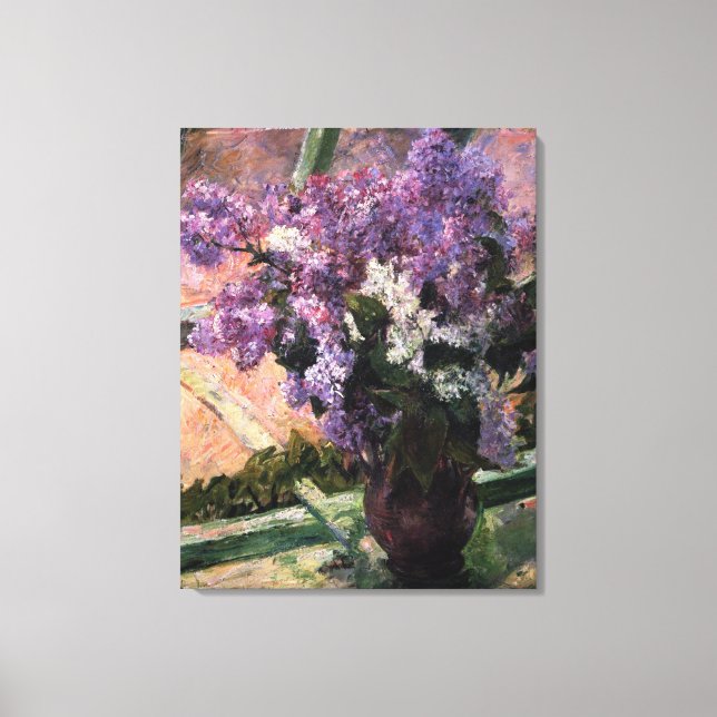Lienzo Mary Stevenson Cassatt - Lilacs en una ventana de  (Anverso)