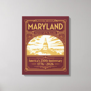 Lienzo Maryland Art Deco América 250 Aniversario