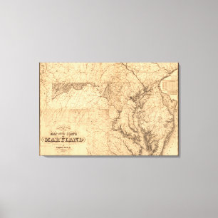 Lienzo MarylandPanoramic MapMaryland