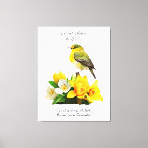 Lienzo Marzo Nacimiento Mes Flor Vibrante Regalo de cumpl