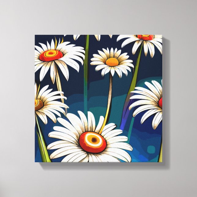 Lienzo Más Daisies: Diversión floral y alegría (Anverso)