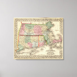 Lienzo Masa, Conn, mapa de RI de Mitchell