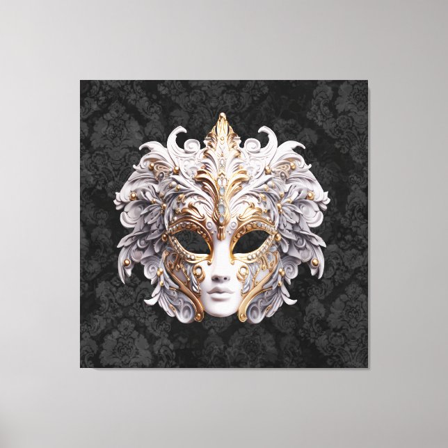 Lienzo Máscara de Carnaval Veneciano de Mascarada (Anverso)