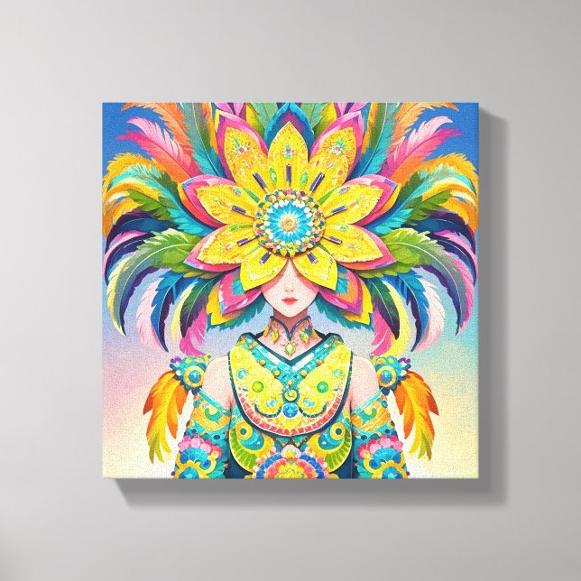 Lienzo Máscara de flor para o carnaval  (Anverso)