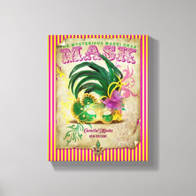 Lienzo Máscara de Mardi Gras (Anverso)