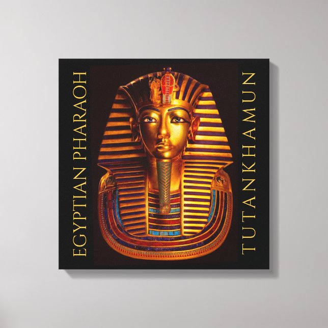 Lienzo Máscara de Oro del Rey Egipcio Tutankhamun (Anverso)