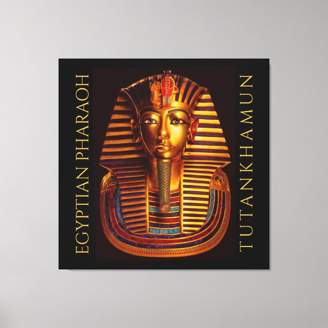 Lienzo Máscara de Oro del Rey Egipcio Tutankhamun (Anverso)