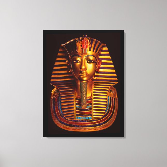 Lienzo Máscara de Oro del Rey Egipcio Tutankhamun (Anverso)