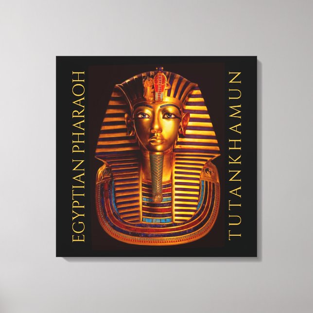 Lienzo Máscara de Oro del Rey Egipcio Tutankhamun (Anverso)