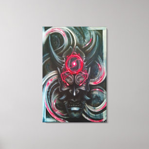 Lienzo máscara Hannya