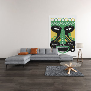 Lienzo Máscara Ritual Verde