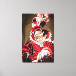 Lienzo Máscara roja de carnaval en Venecia, Italia