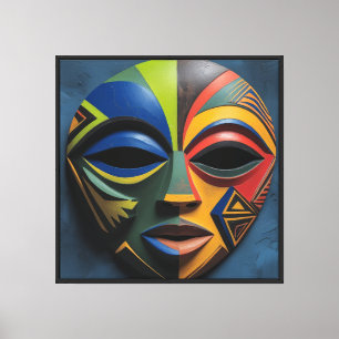 Lienzo Máscara tribal africana cubismo abstracto
