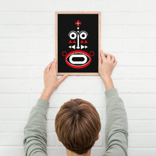 Lienzo Máscara Tribal de Tema Oscuro