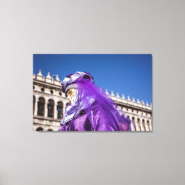 Lienzo Máscara violeta de carnaval en Venecia