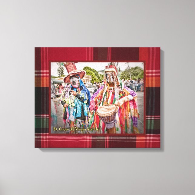 Lienzo Mascaradas de las Islas Vírgenes de Estados Unidos (Anverso)