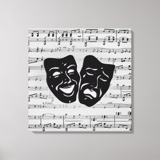 Lienzo Máscaras de Música y Teatro de Plata (Anverso)