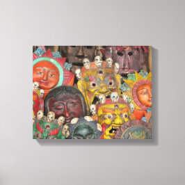 Lienzo Máscaras en Boudhanath: Katmandú, Nepal