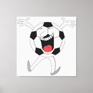 Lienzo Mascota de Balón de Fútbol Sonriente