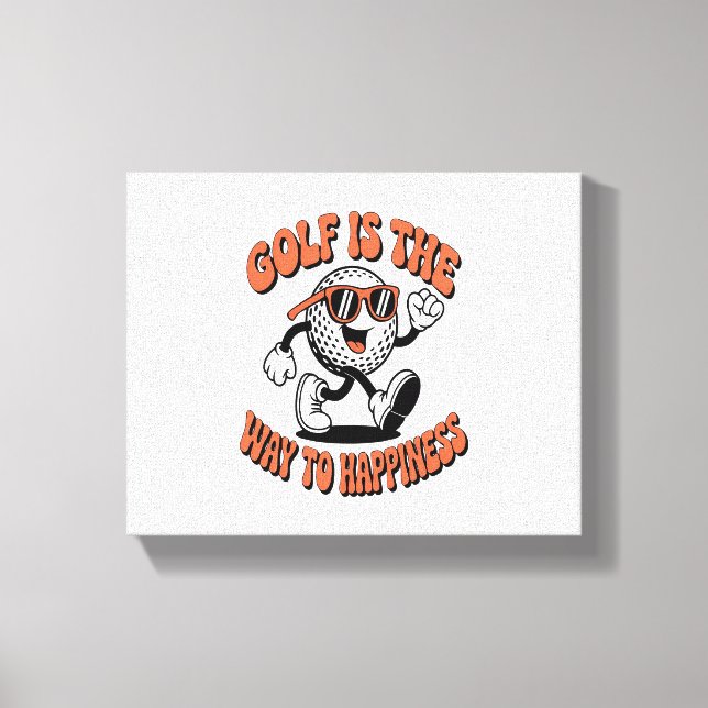 Lienzo Mascota de bolas de golf alegre (Anverso)