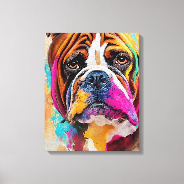 Lienzo Mascota de perro Bulldog inglés Compa animal adora (Anverso)